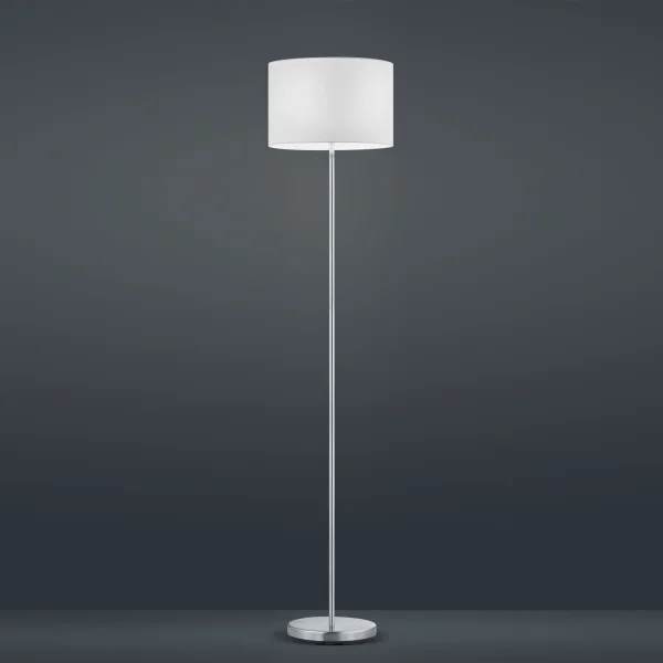 LAMPADAIRE MÉTAL NICKEL ABAT-JOUR BLANC BROOME