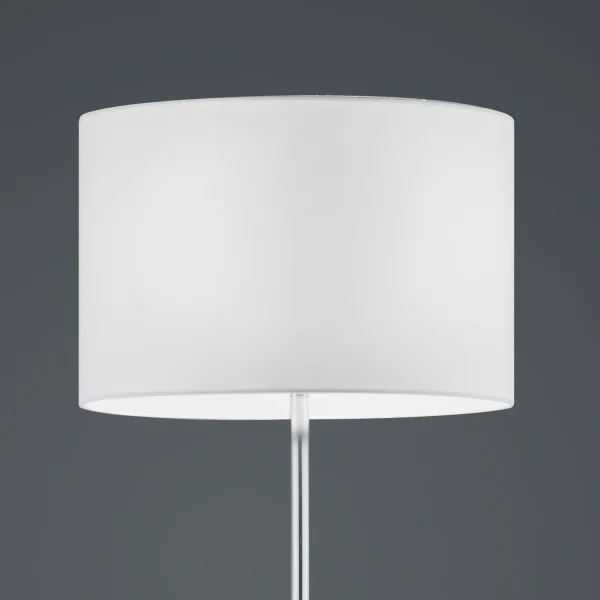 LAMPADAIRE MÉTAL NICKEL ABAT-JOUR BLANC BROOME
