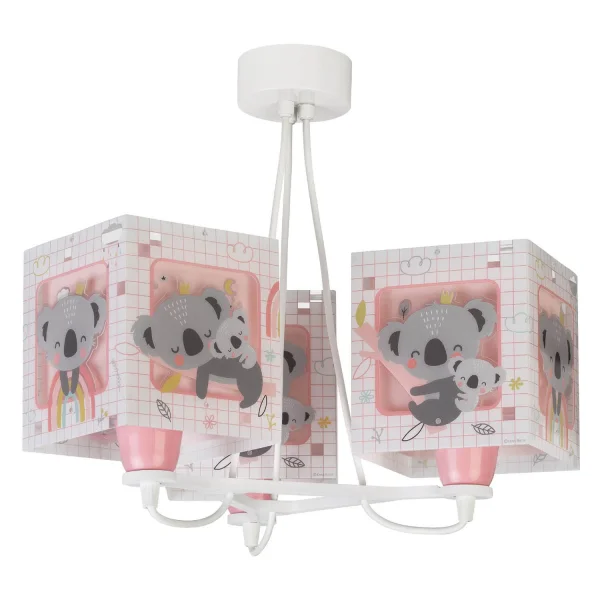 SUSPENSION 3 LUMIÈRES KOALA ROSE