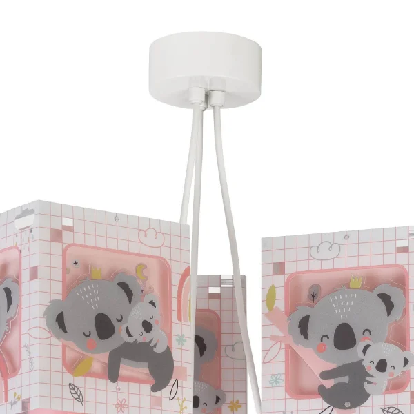 SUSPENSION 3 LUMIÈRES KOALA ROSE