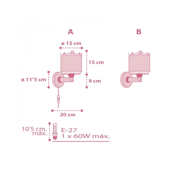 APPLIQUE MURALE LITTLE QUEEN