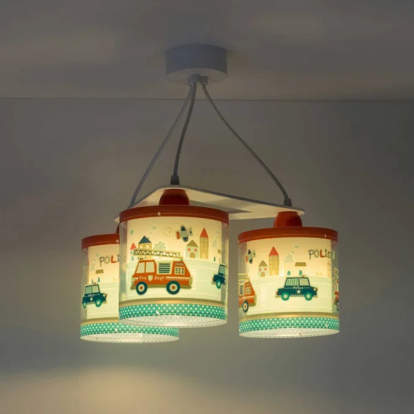 LAMPE À SUSPENSION 3 LUMIÈRES POLICE