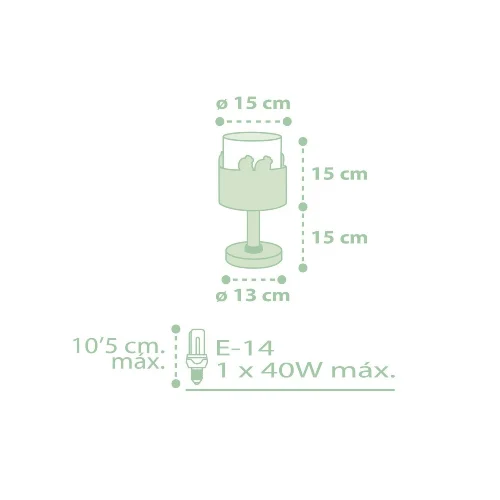 LAMPE DE TABLE SWEET LOVE VERTE E14 LAMPE DE TABLE SWEET LOVE VERTE E14