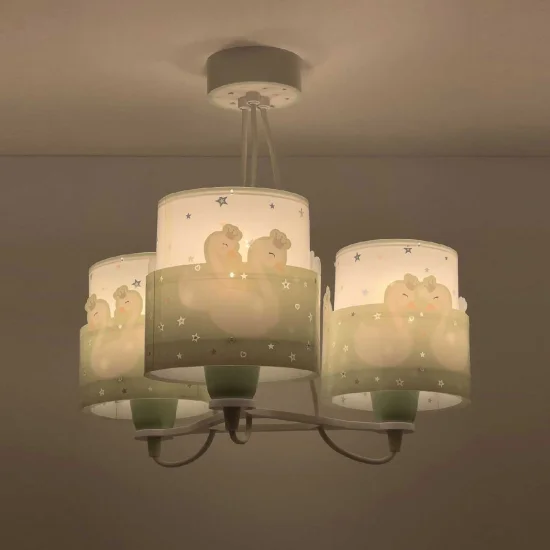 LAMPE À SUSPENSION 3 LUMIÈRES SWEET LOVE VERTE 2