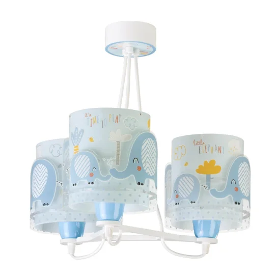 SUSPENSION 3 LUMIÈRES LITTLE ELEPHANT BLEU
