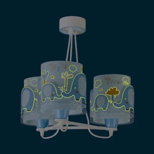 SUSPENSION 3 LUMIÈRES LITTLE ELEPHANT BLEU