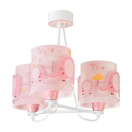 SUSPENSION 3 LUMIÈRES LITTLE ELEPHANT ROSE