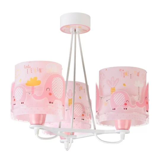 SUSPENSION 3 LUMIÈRES LITTLE ELEPHANT ROSE 2