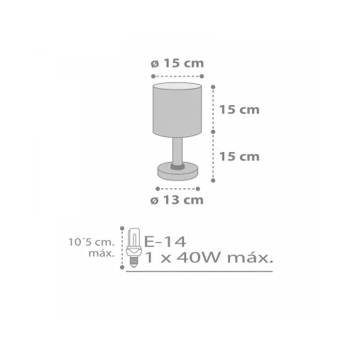 LAMPE DE TABLE POUR ENFANTS SWEET DREAMS GRIS