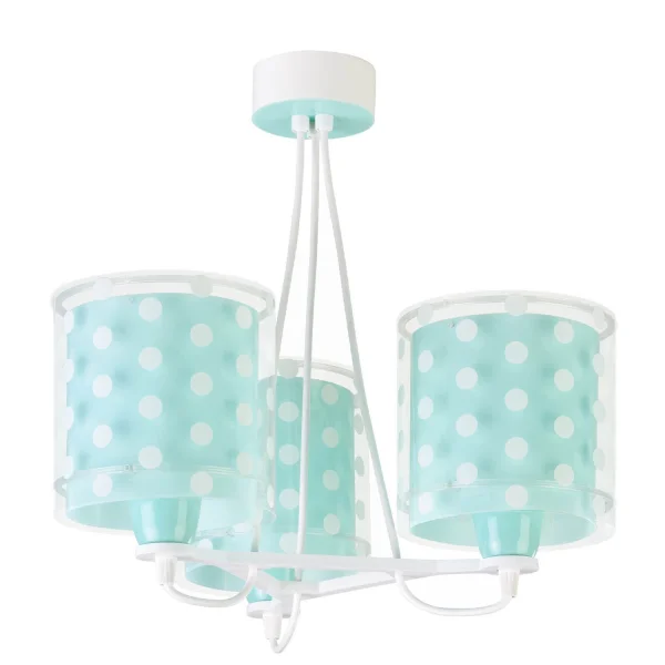 LAMPE À SUSPENSION 3 LUMIÈRES TURQUOISE DOTS