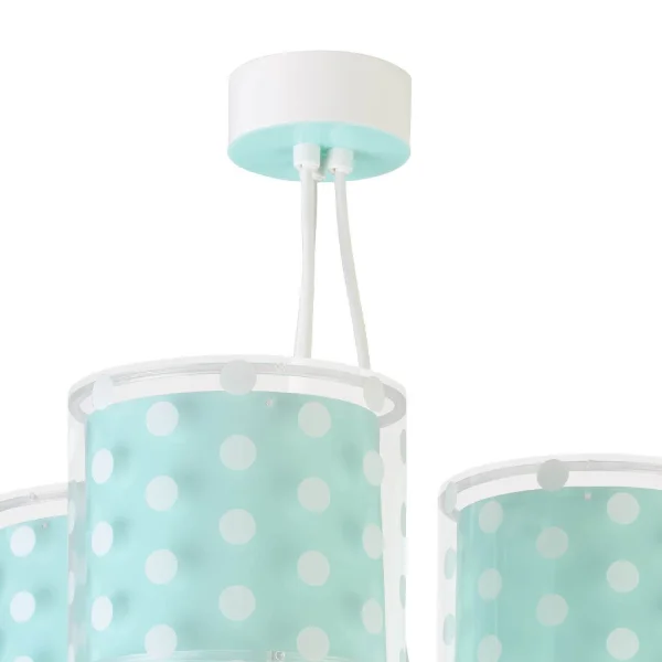 LAMPE À SUSPENSION 3 LUMIÈRES TURQUOISE DOTS