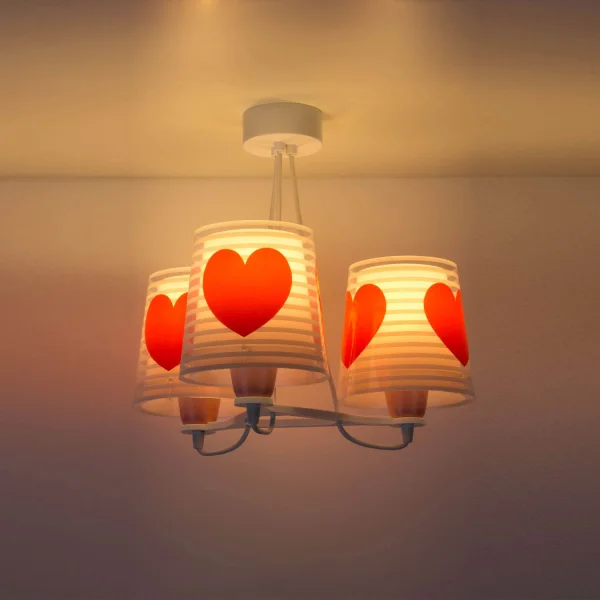 SUSPENSION 3 LUMIÈRES LIGHT FEELING ROSE