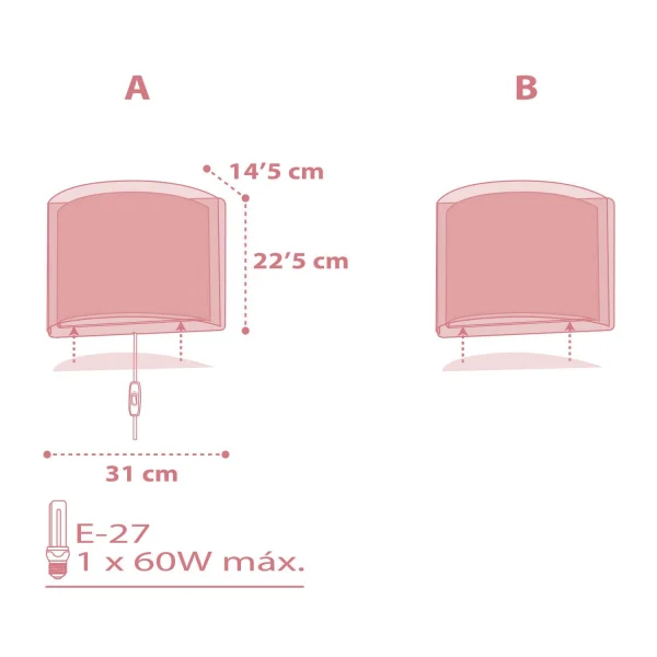 APPLIQUE MURALE LIGHT FEELING ROSE