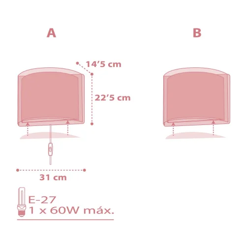 APPLIQUE MURALE LIGHT FEELING ROSE