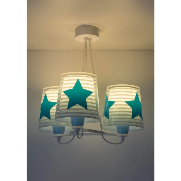 SUSPENSION 3 LUMIÈRES LIGHT FEELING BLEU