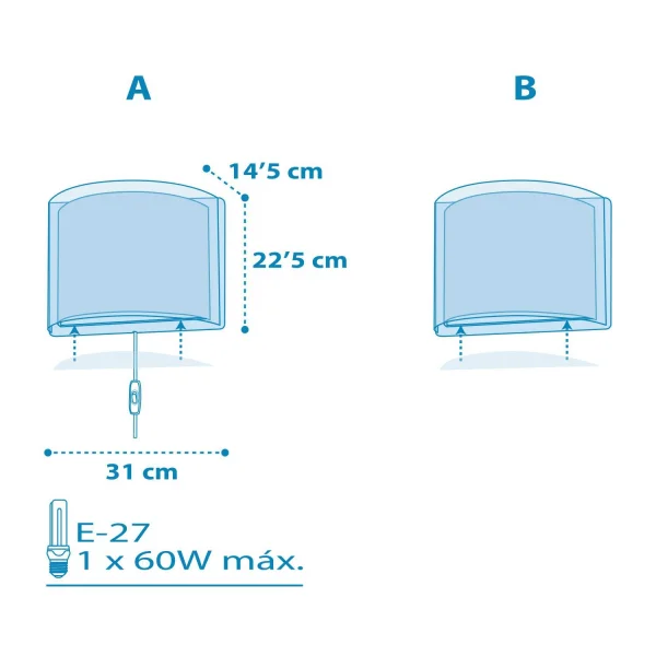 APPLIQUE MURALE LIGHT FEELING BLEU