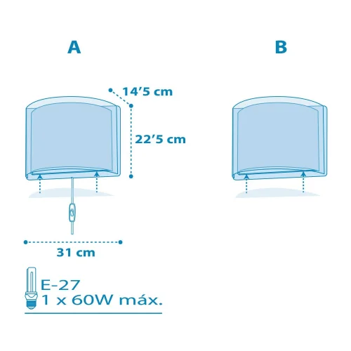 APPLIQUE MURALE LIGHT FEELING BLEU