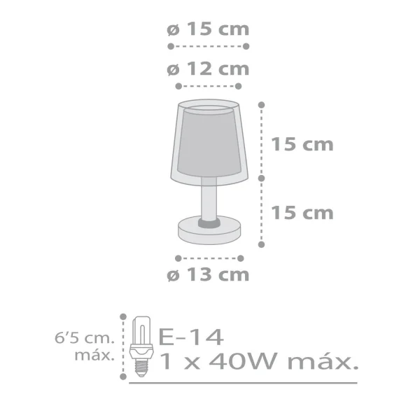 LAMPE DE TABLE LIGHT FEELING GRIS