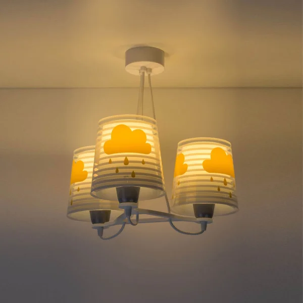 SUSPENSION 3 LUMIÈRES LIGHT FEELING GRIS