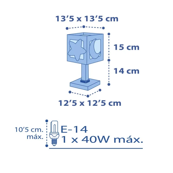 LAMPE DE TABLE LUNA BLEU