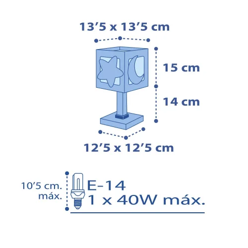 LAMPE DE TABLE LUNA BLEU