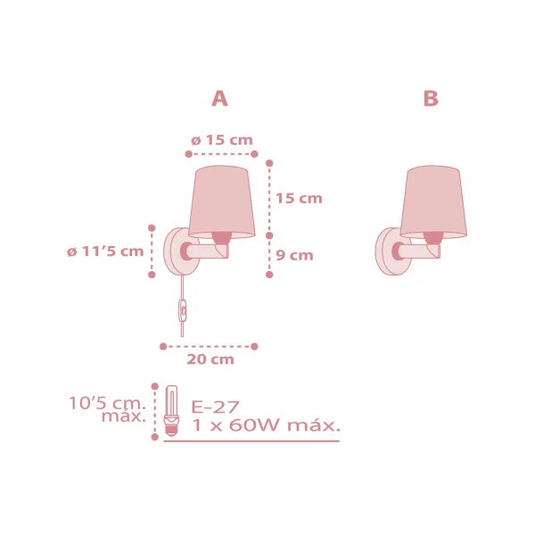 APPLIQUE MURALE STAR LIGHT ROSE