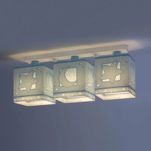 PLAFONNIER 3 LUMIÈRES LUNA BLEU PLAFONNIER 3 LUMIÈRES LUNA BLEU