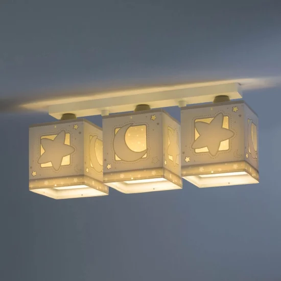 PLAFONNIER 3 LUMIÈRES LUNA GRIS 2
