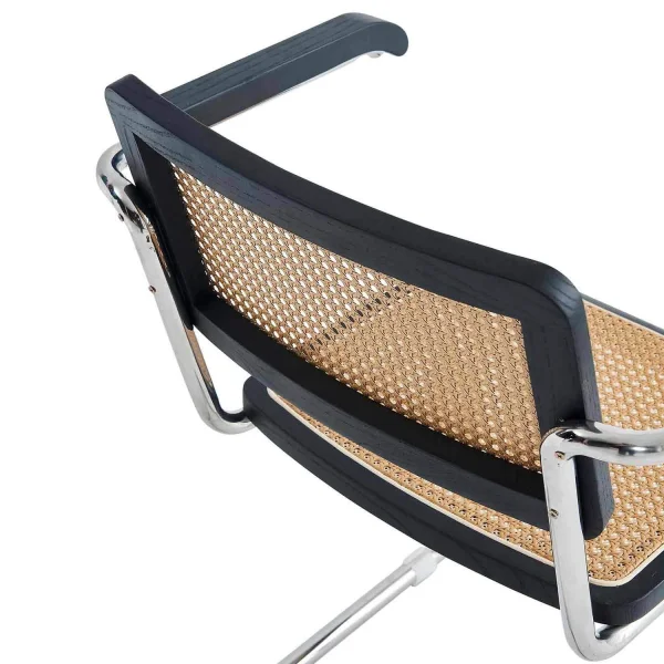 FAUTEUIL WEBSTER DROIT NOIR ROTIN NATUREL