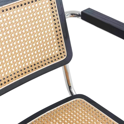 FAUTEUIL WEBSTER DROIT NOIR ROTIN NATUREL