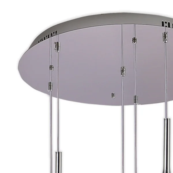 SUSPENSION 6 LUMIÈRES VERRE EXTÉRIEUR AMBRE INTÉRIEUR BLANC Ø65 NOLINA