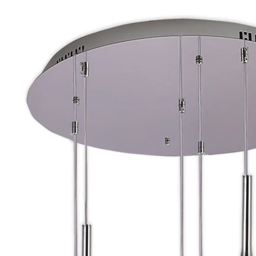 SUSPENSION 6 LUMIÈRES VERRE EXTÉRIEUR AMBRE INTÉRIEUR BLANC Ø65 NOLINA