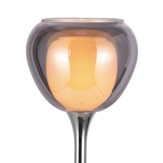 LAMPE DE TABLE 1 LUMIÈRE EXTÉRIEUR EN VERRE FUMÉ INTÉRIEUR BLANC NOLINA 2