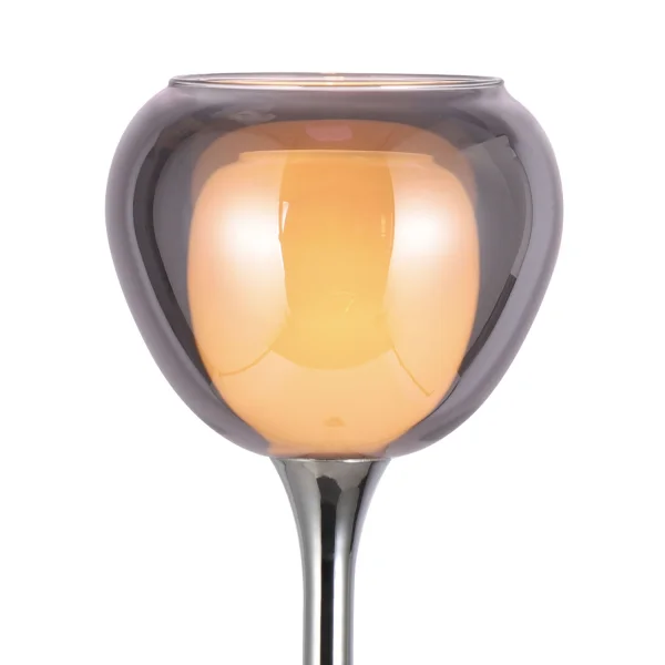 LAMPE DE TABLE 1 LUMIÈRE EXTÉRIEUR EN VERRE FUMÉ INTÉRIEUR BLANC NOLINA