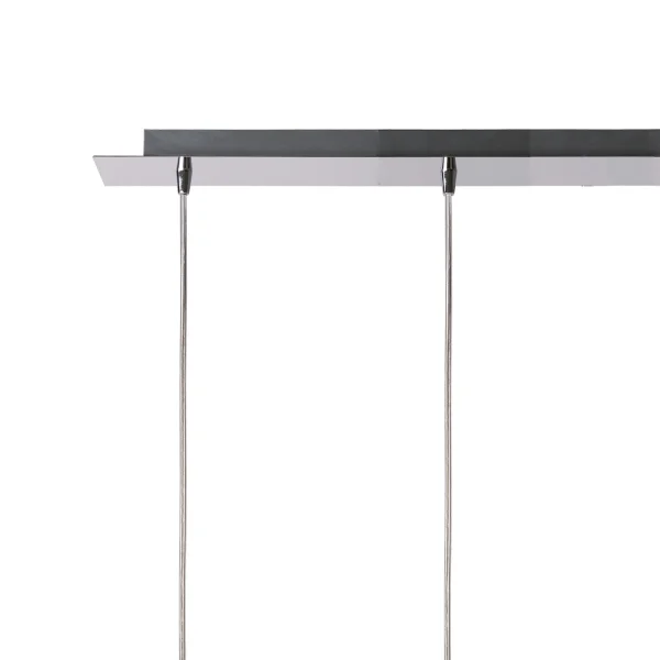 SUSPENSION 4 LUMIÈRES VERRE EXTÉRIEUR FUMÉ INTÉRIEUR BLANC NOLINA