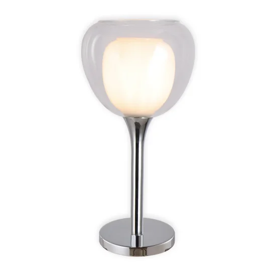 LAMPE DE TABLE 1 LUMIÈRE VERRE EXTÉRIEUR TRANSPARENT VERRE INTÉRIEUR BLANC Ø16,5 NOLINA 2