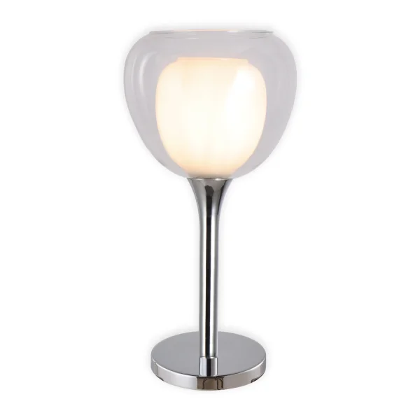 LAMPE DE TABLE 1 LUMIÈRE VERRE EXTÉRIEUR TRANSPARENT VERRE INTÉRIEUR BLANC Ø16,5 NOLINA