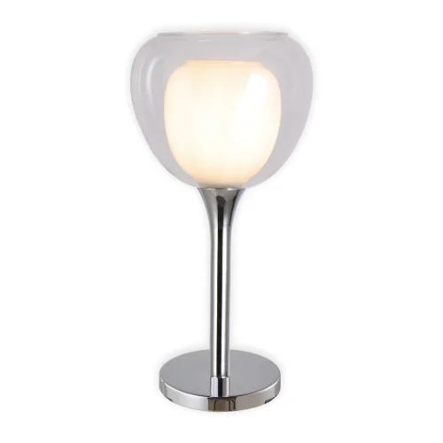 LAMPE DE TABLE 1 LUMIÈRE VERRE EXTÉRIEUR TRANSPARENT VERRE INTÉRIEUR BLANC Ø16,5 NOLINA