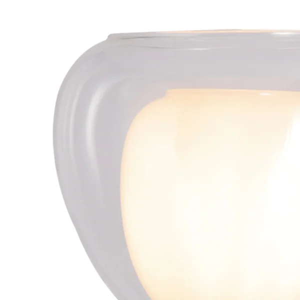 LAMPE DE TABLE 1 LUMIÈRE VERRE EXTÉRIEUR TRANSPARENT VERRE INTÉRIEUR BLANC Ø16,5 NOLINA
