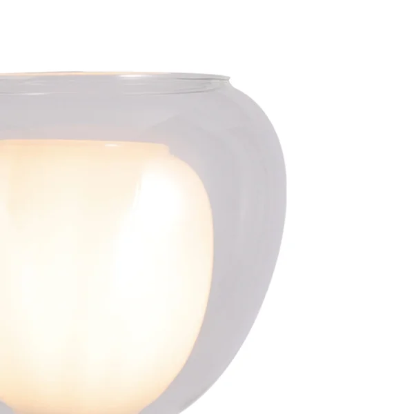 APPLIQUE 1 LUMIÈRE VERRE TRANSPARENT EXTÉRIEUR VERRE INTÉRIEUR BLANC NOLINA