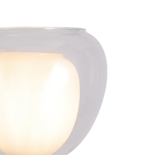 APPLIQUE 1 LUMIÈRE VERRE TRANSPARENT EXTÉRIEUR VERRE INTÉRIEUR BLANC NOLINA