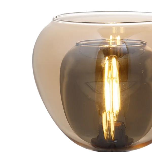 LAMPE DE TABLE 1 LUMIÈRE VERRE EXTÉRIEUR AMBRE INTÉRIEUR FUMÉ NOLINA