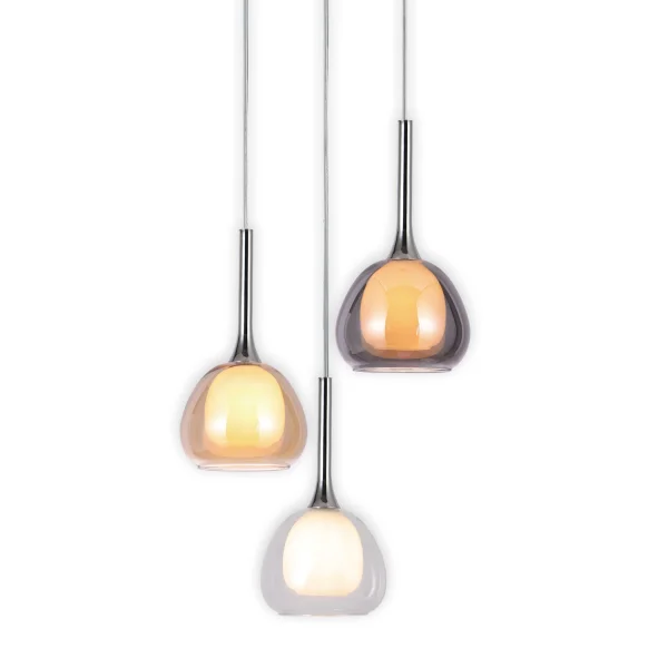SUSPENSION 3 LUMIÈRES ABAT-JOUR COMBINÉES Ø38 NOLINA