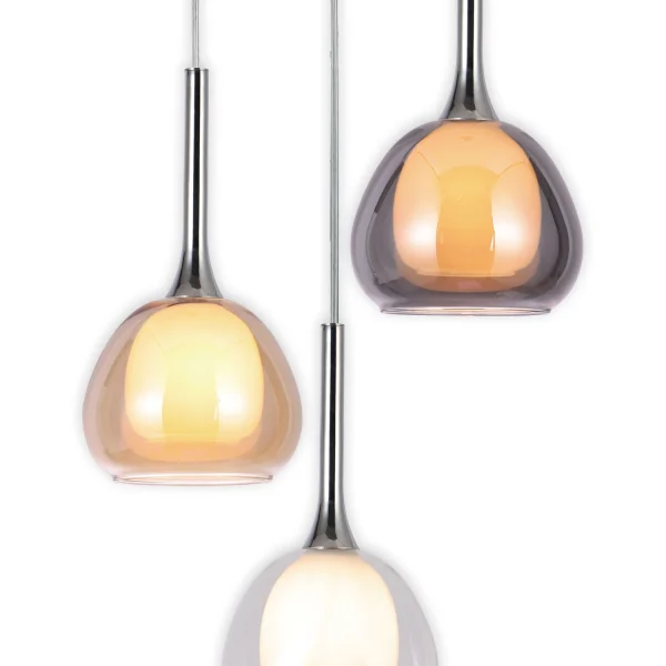SUSPENSION 3 LUMIÈRES ABAT-JOUR COMBINÉES Ø38 NOLINA