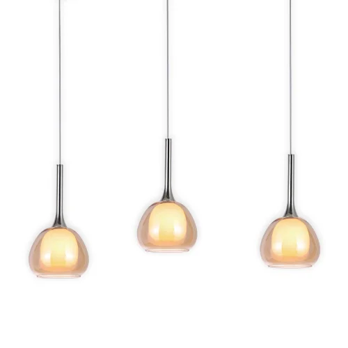 SUSPENSION 3 LUMIÈRES VERRE EN CRISTAL EXTÉRIEUR AMBRE INTÉRIEUR BLANC NOLINA SUSPENSION 3 LUMIÈRES VERRE EN CRISTAL EXTÉRIEUR AMBRE INTÉRIEUR BLANC NOLINA