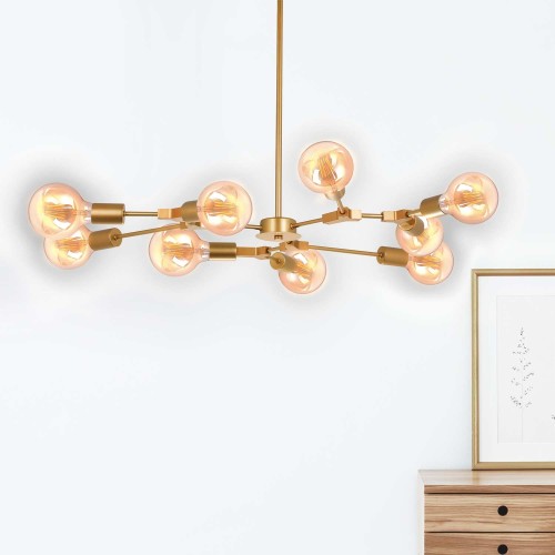 LAMPE DE PLAFOND AUREL 9 LUMIÈRES D’OR