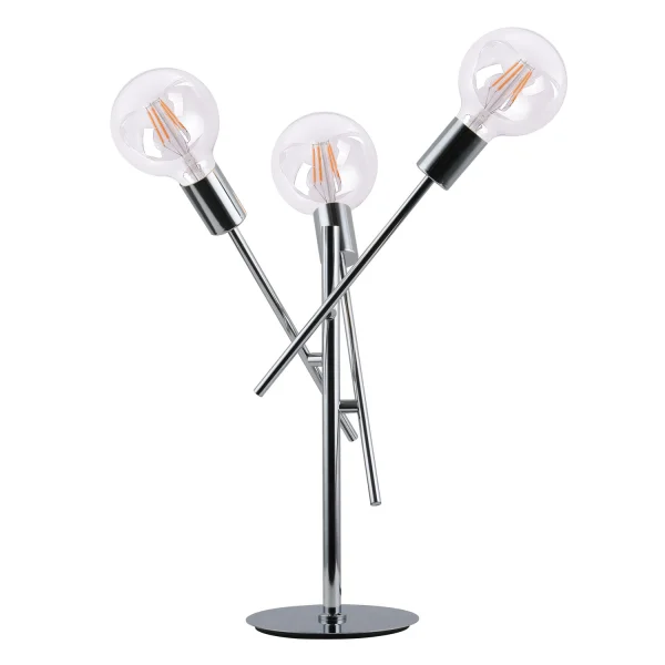 LAMPE DE TABLE RIGEL 3 LUMIÈRES CHROMÉES LAMPE DE TABLE RIGEL 3 LUMIÈRES CHROMÉES