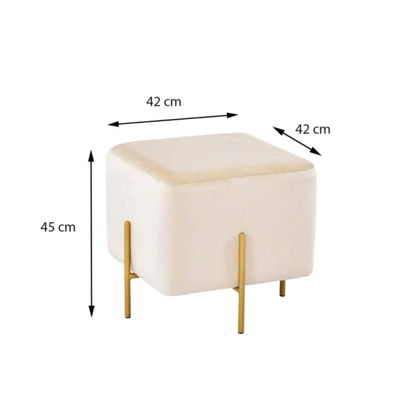 POUF REPOSE-PIEDS EN VELOURS BLEU WOLK