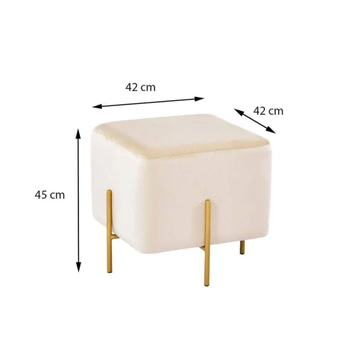 POUF REPOSE-PIEDS EN VELOURS BLEU WOLK