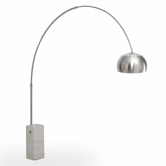 LÁMPARA DE PIE MÁRMOL NÍQUEL SATINADO OLMAR 2